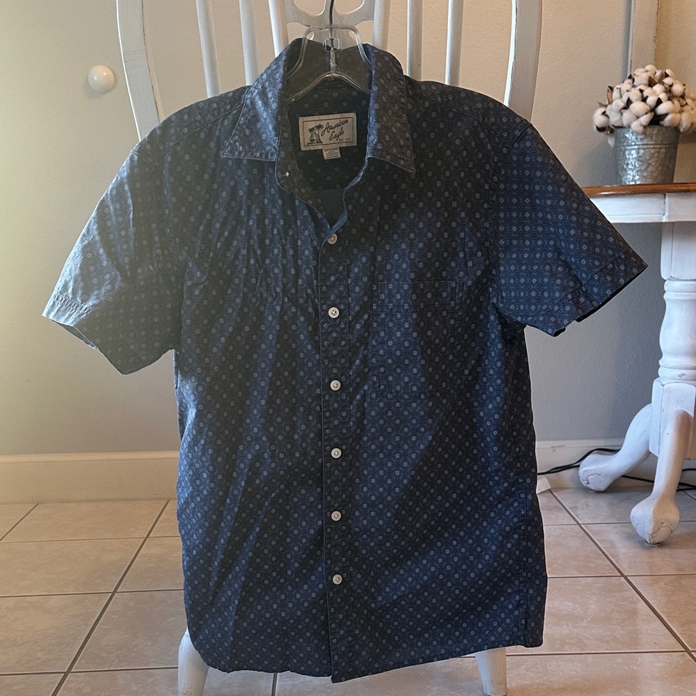 American Eagle Outfitters Dark Blue Casual Shirt
